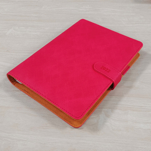 high quality filofax style PU cover A5 diary with metal ring binder and magnetic flap closure