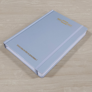 FSC standered 2022 diary A5 diary with daily view layout, pure color printed cover and elastic