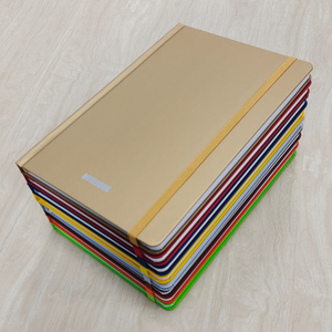 FSC standard hard cover A5 notebook with elastic closure, ruled inner pages and pure color cover