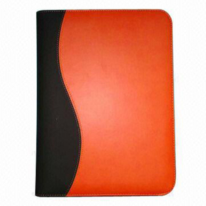 POF-15(A4 size PU leather portfolio or compendium with zipper)
