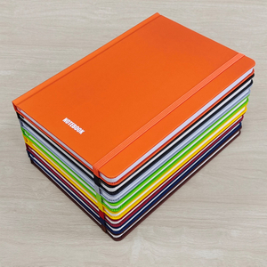 FSC standard hard cover A5 notebook with elastic closure, ruled inner pages and pure color cover