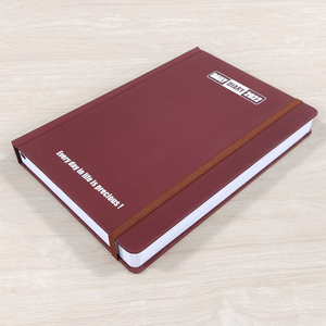 FSC standered 2022 diary A5 diary with daily view layout, pure color printed cover and elastic