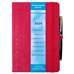2024 Planner Diary Agenda With Pen (A5 red)