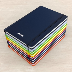 FSC standard hard cover A5 notebook with elastic closure, ruled inner pages and pure color cover
