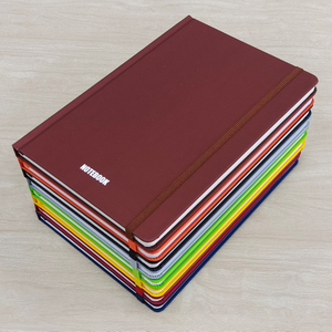 FSC standard hard cover A5 notebook with elastic closure, ruled inner pages and pure color cover