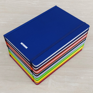 FSC standard hard cover A5 notebook with elastic closure, ruled inner pages and pure color cover